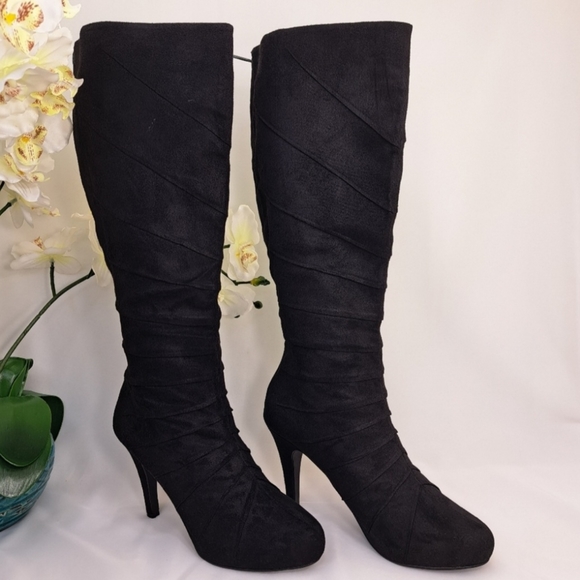 Velvet Heart Faux Suede Black Calf Women's Boots 8.5M - Picture 13 of 14